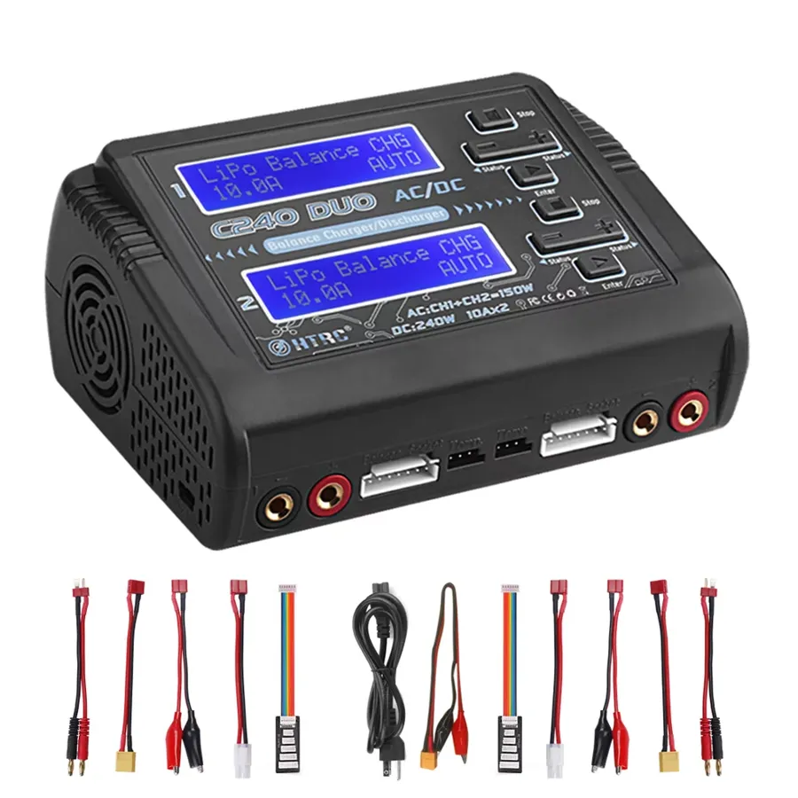 C240 Rc Charger 10a Dual Channel Ac Dc Charger Discharger For Lipo Lihv Life Lilon Nicd Nimh Pb Battery Balance Charger