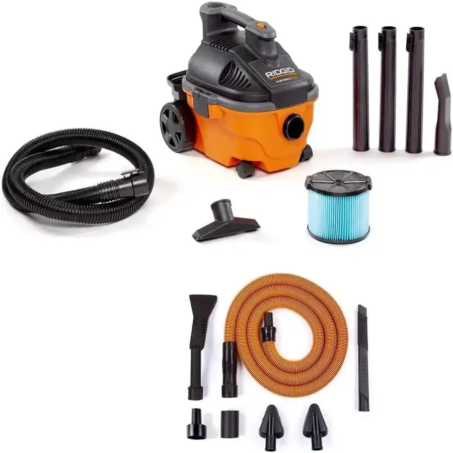 4 Gallon 5.0 Peak Hp Portable Wet/dry Shop Vacuum With Fine Dust Filter, Hose, Accessories And Premium Car Cleaning Kit